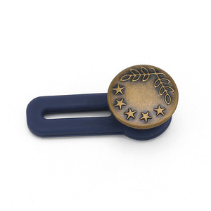 Extenseur <span class=keywords><strong>de</strong></span> taille en silicone réglable <span class=keywords><strong>de</strong></span> haute qualité, 17 mm, détachable, sans couture, pour jeans, boutons-pression, style en gros, tige - Product Image 2