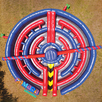 Jeux gonflables : Labyrinthe rotatif, jeu Wipe Out, arène d'obstacles mécaniques colorée avec barres de joute rotatives pour la location d'événements