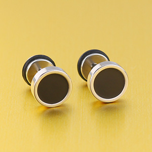 <strong>Men's</strong> Earings Titanium Steel Round Black Oil Drip <strong>Stud</strong> <strong>Earrings</strong> for <strong>Men</strong> Korean Fashion Stainless Steel Punk Jewelry Accessories - Product Image 4