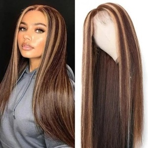 Parrucche Senza Pizzo con Capelli Lisci Lunghi Misti Marroni e Biondi, Naturali e Realistici, Stile Europeo e Americano - Product Image 5