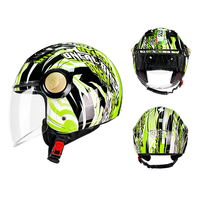 Casques de moto homologués DOT en ABS pour homme et femme, casque de moto ouvert 3/4, double visière