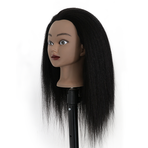 Vente en gros de haute qualité 100% vrais cheveux professionnel Afro tête de mannequin cheveux humains tête de formation de coiffure pour la vente en magasin - Product Image 4