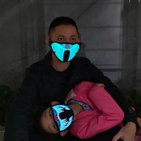 Masque LED rechargeable par USB 5V, activé par le son, masque d'Halloween, masque à panneaux EL, masque lumineux pour les événements et les fêtes
