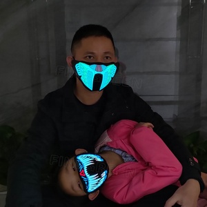 Più nuovo 5v USB ricaricabile ha portato il suono attivato maschera di Halloween maschere di ha condotto la luce di pannello di EL up mascherina del partito eventi - Product Image 4