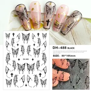 Hot Selling Colorful Butterfly Nail Stickers 3D Stickers Nail Art Design Nail Decor