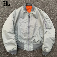 Blouson Bomber MA-1 LARSUR personnalisé en satin et nylon, matelassé, doublé, tactique, utilitaire, court, pour pilote de vol, type doudoune