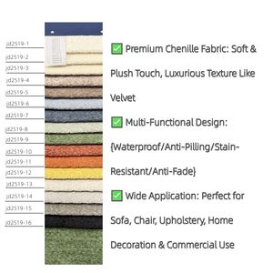 Pronto para Envio Tecido de Estofamento Vintage 100% Poliéster Chenille para Têxteis de Casa Móveis Sofá Brinquedos Acessórios - Product Image 3