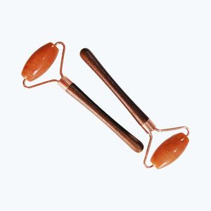 Rouleau de massage facial en jade aventurine rouge 100 % pierre naturelle pour amincissement et lifting de la peau – Vente en gros - Product Image 1