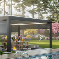 Pergola bioclimatique Sweet Home à toit rétractable en aluminium, auvent motorisé à lames orientables, gazebo extérieur, protection contre les UV, imperméable