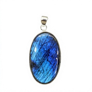 Colgante Moderno de Plata de Ley 925 con Labradorita Azul Ovalada, Joyería Elegante para Fiestas, Antideslustre, Amuleto de Lujo - Product Image 3
