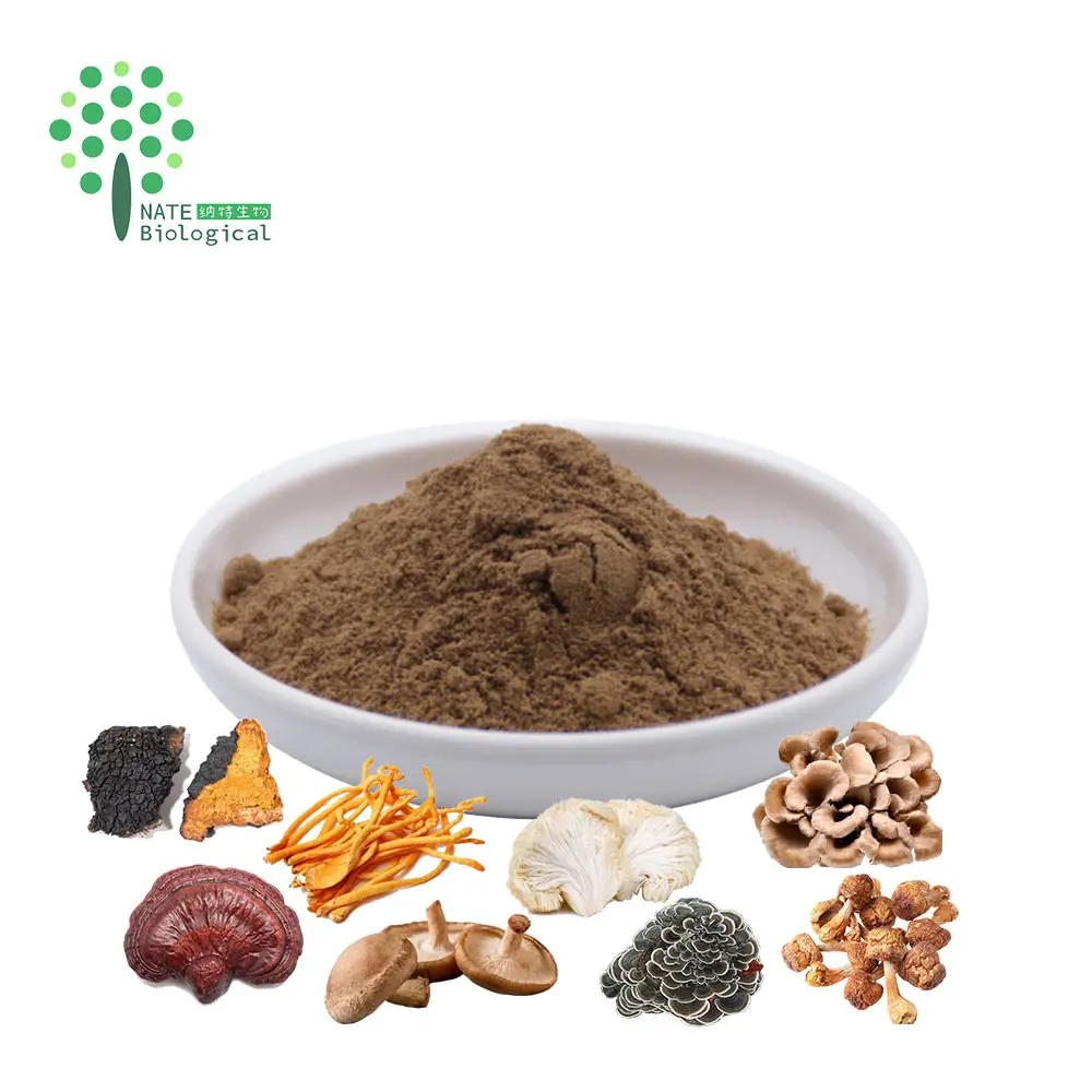 8 In 1เห็ดผงสิงโตแผงคอ,เห็ดหลินจือ,Cordyceps, Chaga,เห็ดหอม,Maitake,ตุรกีหาง,เห็ดอินทรีย์ผงสารสกัดจาก