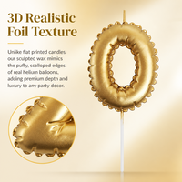 Bougies d'anniversaire en forme de chiffres 3D dorées métallisées en gros, sûres et non toxiques, de 0 à 9, pour gâteaux de fête
