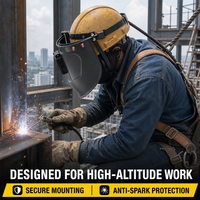 Masque de soudage professionnel noir à fixation sur la tête avec support en alliage d'aluminium pour la protection du visage des soudeurs industriels