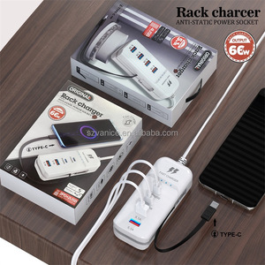 Caricatore Super Veloce 66W con <span class=keywords><strong>2</strong></span> Porte Type-<span class=keywords><strong>C</strong></span> + <span class=keywords><strong>2</strong></span> USB, Hub di Ricarica USB-<span class=keywords><strong>C</strong></span> 66W, Presa di Ricarica per Telefoni Cellulari con Cavo di Prolunga - Product Image 1