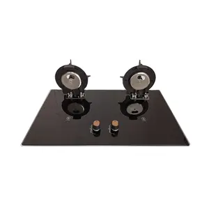 Easy clean Foldable 2 burner Gas Hob 2 burner Temper glass Cooktop SG27533