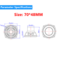 Haut-parleur de basses dynamique pleine gamme OEM 2,1 pouces 70x48mm 4Ω 25W pour caisson de basses Bluetooth, son HI-FI, aimant interne, ROHS