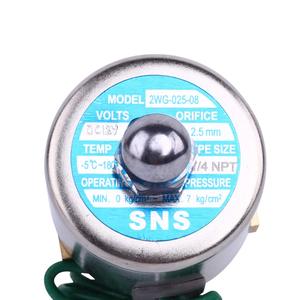 Vanne solénoïde électrique SNS 1/4 po NPT en laiton normalement fermée pour eau, air, diesel, DC12V, haute résistance à la température - Product Image 6