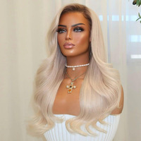 # 60 Perruques blondes platine en cheveux humains, 100% cheveux vierges alignés sur les cuticules, perruques sans colle avec dentelle frontale pré-épilée pour femme