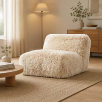 Salon personnalisable luxe chaise pivotante en peau de mouton chambre tissu confort intérieur classique meubles