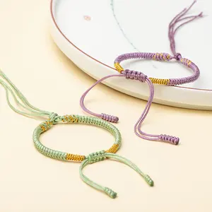 Macrame Color Block Bracelet Set - Customize The Colors and Beads! String Surf Bracelet (Only 1 Bracelet)