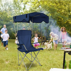 เก้าอี้แคมป์ปิ้งพับได้ Wonderful Canopy ขนาด 50x50x90 ซม. พร้อมหลังคา ผ้า Oxford สีน้ำเงินเข้ม พกพาสะดวก รับน้ำหนักได้ 330 ปอนด์ - Product Image 1
