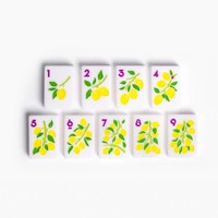 Vente en gros - Ensemble de mahjong américain portable en acrylique, 166 tuiles, emballage en boîte en cuir, pour les magasins de jeux de société