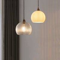 Lámpara Colgante Minimalista Japonesa Nórdica Retro con Pantalla de Vidrio, Estilo Americano de Una Sola Cabeza, para Mesa de Comedor o Barra de Cocina