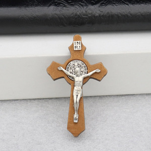 5.8 religioso x 3.5cm fascino croce in legno cattolico St Benedict lega Corpus solido gesus legno artigianato scatole di legno cartelli da parete - Product Image 4