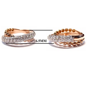 HongKong Classic Design 18k Rose Gold 100% Natural Diamond Fine Jewelry Custom Twist Pave Setting Trendy Women Wedding Band - Product Image 2