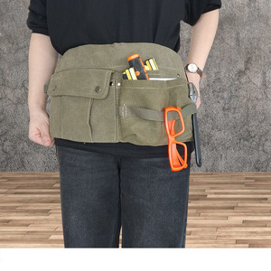 Sac de taille de rangement, vêtements de travail spéciaux pour l'extérieur, horticulteurs, menuisiers, toile épaisse résistante à l'usure, tablier demi-corps, hommes - Product Image 1