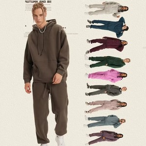 Two-Piece Men's Unisex Winter Hoodie & Sweatpants Set Embroidered Breathable Polyester/Cotton Pullover Hoodie WEIYI - Product Image 2