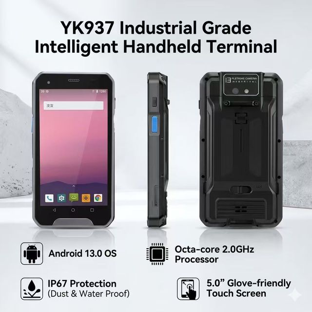 JR 937 PDA Hot Sale Portable Android13 Bluetooth 1D 2D Mobile Pos Terminal Barcode Scanner PDAS for Warehouse