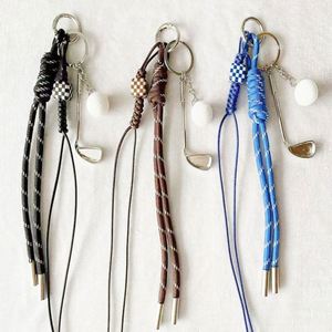 DIY Vintage Fashion Cute Alloy Mini Racket Keychain Charms Tennis Badminton Golf Design Pendant Color Nylon <b>Rope</b> Bag Phone - Product Image 2