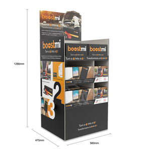 Di lusso moderno eco-friendly supporto da pavimento nero personalizzato POS in cartone espositore portatile rimovibile negozio del supermercato - Product Image 3