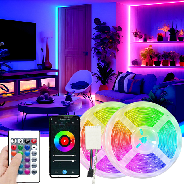 Smart Ambient TV Backlight 12V WiFi Alexa USB RGB LED Strip Light Copper Cuttable Dream Color for Sync Box Screen Lighting