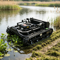 Tondeuse à gazon télécommandée sur chenilles, moteur essence, robuste, tout-terrain