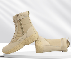 Botas Tácticas para Deportes al Aire Libre TSB009, Botas Duraderas para Desierto, Color Verde Camuflaje, Verde Caqui, Negro, Material Superior de Gamuza y Mezclilla - Product Image 2