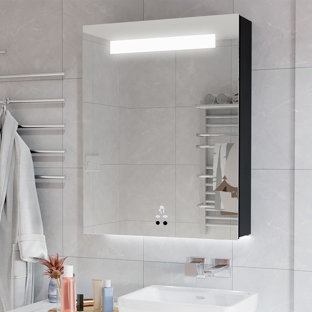 Bathroom Smart Mirror Touch Screen Led Bath Wall Mirrors Cabinets Bathroom Cabinet With Mirror