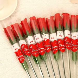 <span class=keywords><strong>Rosa</strong></span> di Seta di Alta Qualità <span class=keywords><strong>con</strong></span> Orsacchiotto in Schiuma per Regali Festa della Mamma e Festa degli Insegnanti - Product Image 1