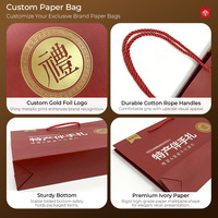 Sacs Cadeaux de Luxe Personnalisés avec Logo Doré, en Carton Ivoire et Poignées en Corde de Coton pour Boutiques, Alimentation, Souvenirs et Emballage