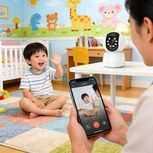 كاميرا أمان منزلية ذكية لاسلكية بدقة 3 ميجابكسل مع واجهة واي فاي ومنفذ Type C، تدعم مراقبة الأطفال وإنذار البكاء والتتبع الذكي للمنزل - Product Image 3