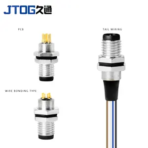 Waterdicht Pcb Panel Mount Flens Socket M8 4 Pin Mannelijke Achter Mount Ronde Connector