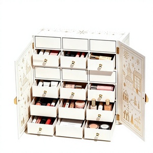 Custom White 18 Days Advent Calendar <b>Box</b> with Drawers Rigid Cardboard <b>Christmas</b> Blind <b>Box</b> Mystery Packaging Gift Wholesale - Product Image 1