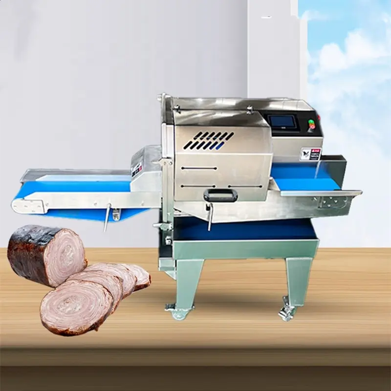 स्वचालित पनीर हैम सॉसेज मीट स्लिसर पका गोमांस स्लिसर पोर्क मांस काटने मशीन