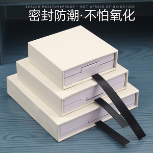 Jewelry Storage <b>Box</b> Set With Transparent Lid And <b>Black</b> Ribbon For Bracelet And Necklace Display - Product Image 5