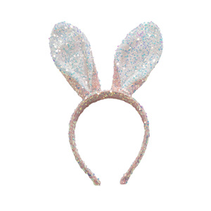 Diadema de Orejas de Conejo con Lentejuelas Hecha <span class=keywords><strong>a</strong></span> Mano, Duradera y de Alta Calidad, Estilo Femenino, Lindo y Dulce, para Fiestas de Pascua, para Mujeres - Product Image 5