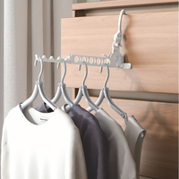 Séchoir à linge portable pliable à 9 trous en plastique pour hôtels, camping et voyages - Cintre de type crochet pour fixation sur porte/mur