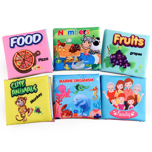 Vente directe d'usine originale Livre en tissu pour enfants Livre d'apprentissage cognitif en anglais pour bébés Éducation précoce Intelligence Animaux marins - Product Image 2