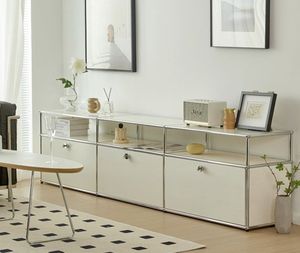 Armadio di stoccaggio in acciaio inox allungabile di lusso moderno 2 cassetti 4 scomparti grande capacità soggiorno casa <span class=keywords><strong>Bar</strong></span>/sala da pranzo - Product Image 3