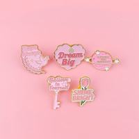 Broche en émail en forme de cœur de la série Pink Quote pour vêtements mignons, accessoires de sac à dos, badges, Nouvel An chinois, fabrication en gros